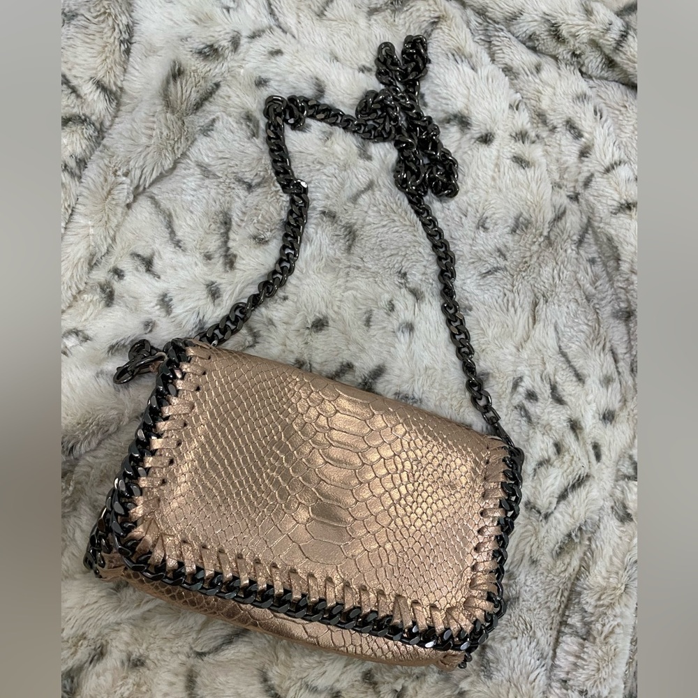 Borse In Pelle Italian Leather Crossbody Rose Gold